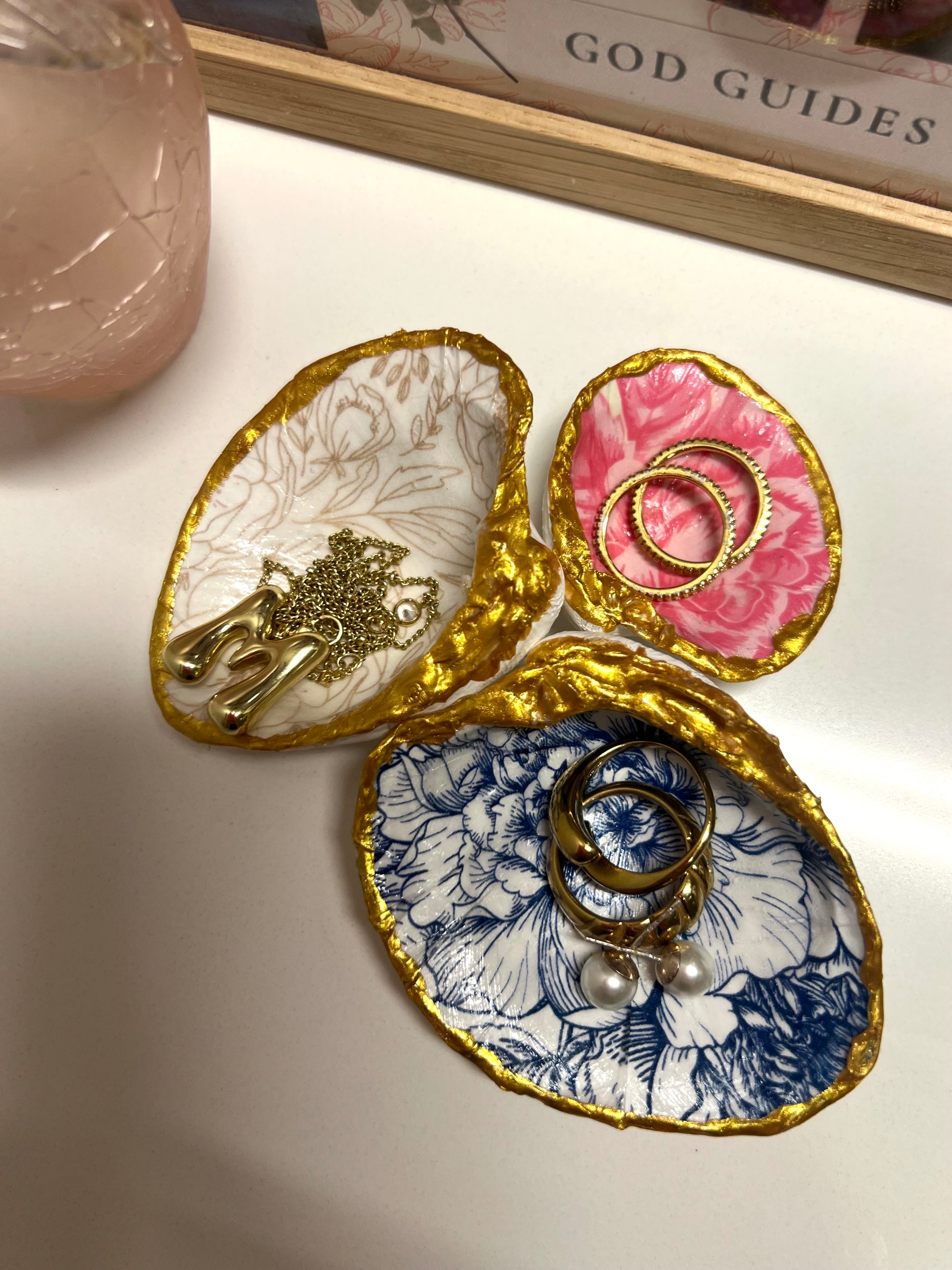 Seashell Trinket Dishes (Floral - Set of 3)