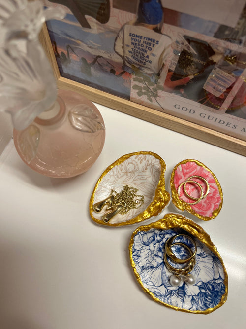 Seashell Trinket Dishes (Floral - Set of 3)